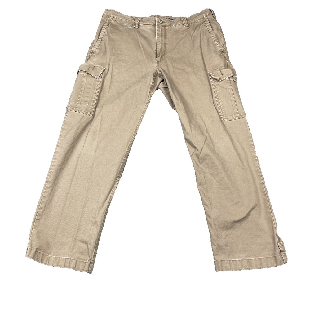 Duluth Trading Co Cargo Pants Men 36x30 Khaki Tan Flex Ballroom Casual Straight